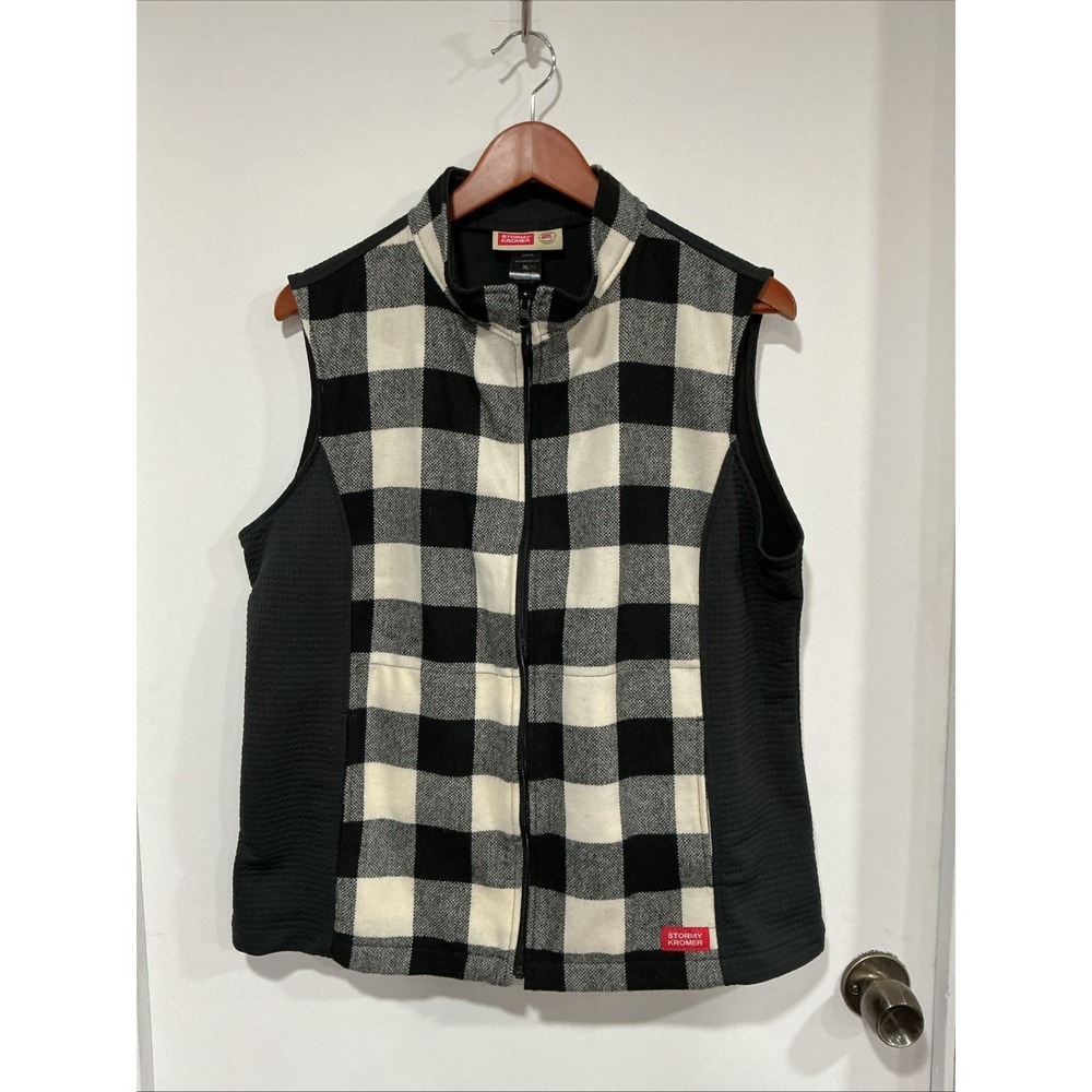Stormy Kromer The Harvest Vest, Wool, XL, Buffalo Check Plaid, Cream, Made In US